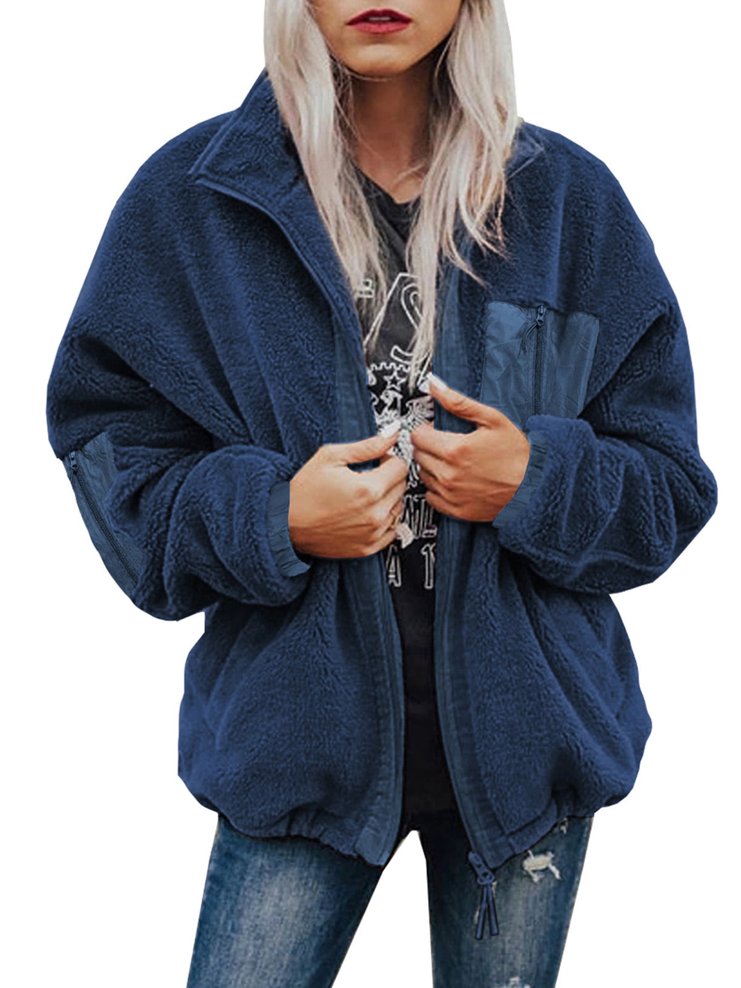 Womens Winter Warm Fleece Lapel Thicken Jacket Thicken Corduroy Coats Outwear