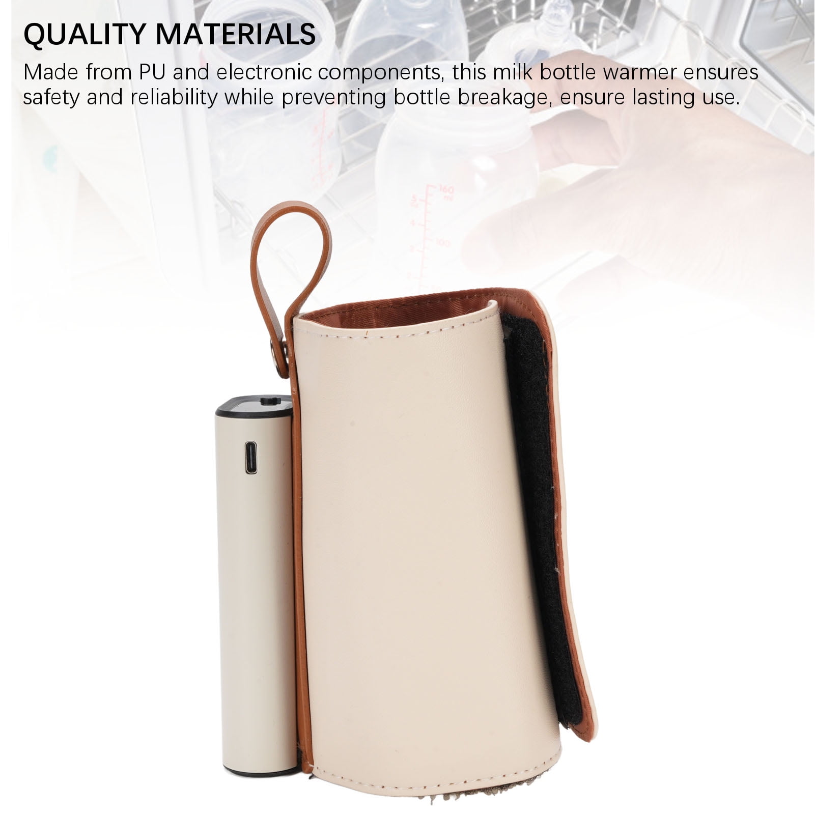 Nieyigj Portable Baby Bottle Warmer with 21 Temperature Settings 5800mAh Battery USB Charging Insulated Cover Fast Milk Warmer for Travel and Outdoors White