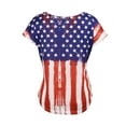 thumbnail image 3 of WISEFIN Women American Flag Print Tee Short Sleeve V-Neck USA Flag Top T-Shirt, 3 of 4
