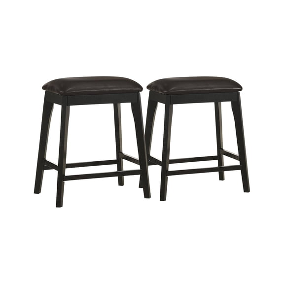 Carolina Classics Mirabelle 25" Wood Counter Stool in  Brown (Set of 2)