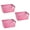 Pink, variant on Simplify 3 Pack Small Polypropylene Glitter Storage Tote Baskets, Silver