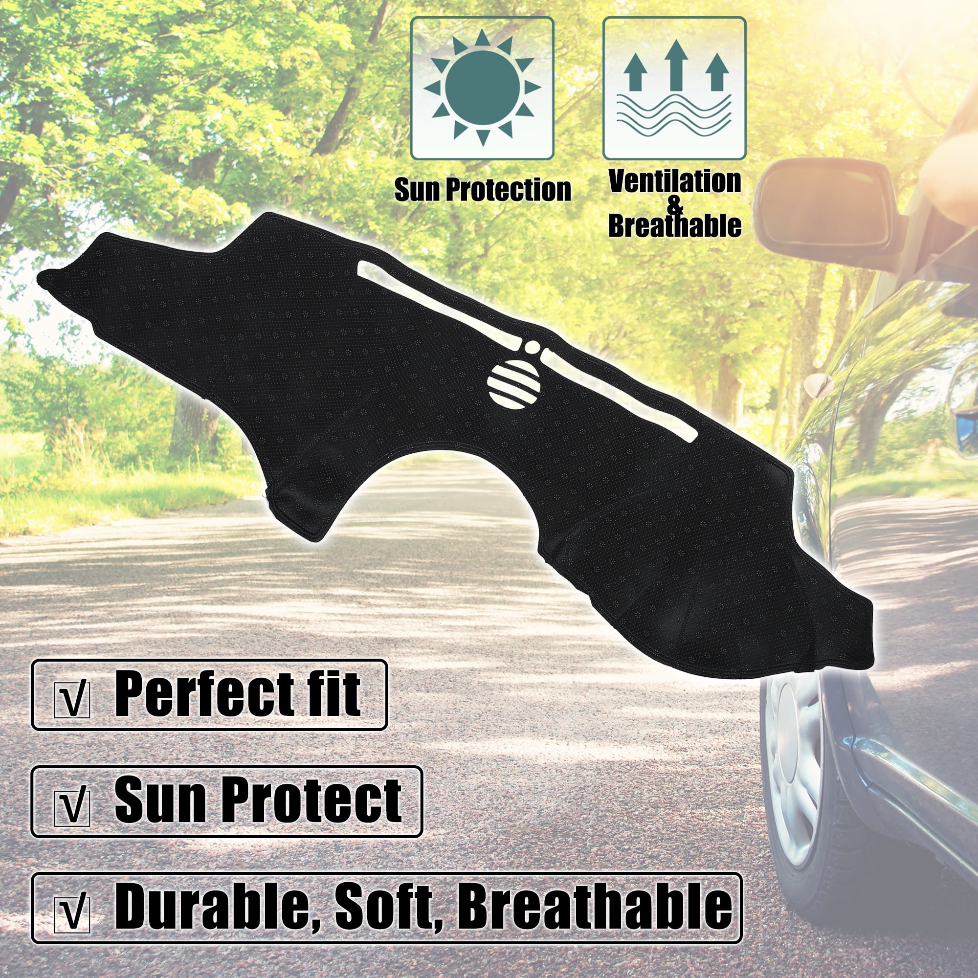 Unique Bargains Dashboard Cover Mat Suede Fabric Dash Cover for Lexus ES350 2007-2012 Nonslip Protector