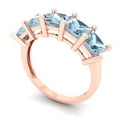 thumbnail image 2 of 2.5 ctw Wedding Band for Women - 18K Rose Gold Simulated Blue Diamond Stackable Eternity Ring, 2 of 6