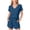 Blue, variant on Girls Lounge Short Set 2 Piece Summer Loose V Neck Shirts and Pocket Shorts Outfits Casual Comfy Solid Clothes