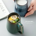 thumbnail image 6 of Extra Large Ceramic Coffee Mug with A Big Handle,Jumbo Tea and Coffee Cup for Office and Home,With Spoon and Wooden Lid,Dishwasher and Microwave Safe(Green), 6 of 9
