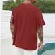 thumbnail image 4 of Tops para hombre, blusas y camisas de cuello redondo y manga corta para hombre, blusas casuales de cuello redondo con estampado de moda para hombre, blusas de cuello redondo y manga corta, camisas par, 4 of 5