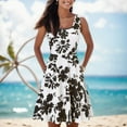 thumbnail image 2 of Kcodviy Robe Maxi Ample Sans Manches Ligne A Femme Courte Imprimée Décontractée Dames Été Robes Portefeuille Robe d'Été Col en U Robes Portefeuille pour Femmes Été Robe pour Femme, 2 of 4