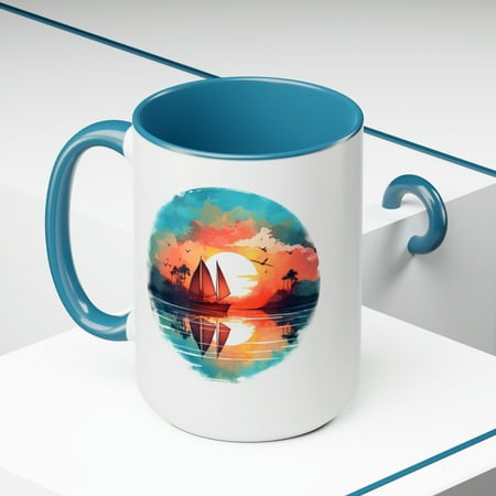 

Sailors Life Boat Mug Boater Gift Sunset Mug Coffee Mug Boat Life