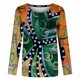 thumbnail image 4 of Camiseta de manga larga con estampado de cuello redondo a la moda para mujer, blusas informales sueltas Fridja  czfsfas587, 4 of 5