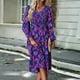 thumbnail image 5 of Vestido Vestido midi de corte A para mujer, vestido elegante con estampado escalonado, vestido elegante para ir al trabajo Cgtredaw Púrpura T XL para Mujer, 5 of 7
