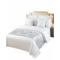 thumbnail image 2 of Xipuska Rustic Baroque Bed Runners for King Size Bed, Decorative Bed Throws for Foot of Bed, Vintage Country Scroll Floral Patterned Bed Runner Sofa Throw Bedding Scarf Protector Slipcover, 2 of 6