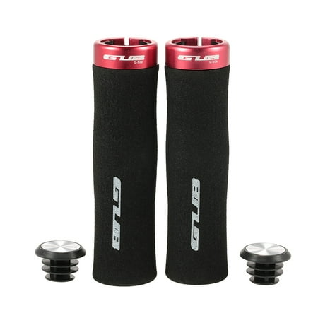 GUB 1 Pair of Anti-slip Cushioned Bike MTB Handlebar Locking Grips Bike Cycling Handlebar Hand Grips with End Plugs Caps for Folding Bikes