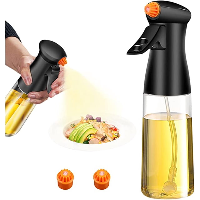 Aceite de cocina en aerosol 200ml Aceite de oliva en aerosol Freidora de aire Botella de aceite en aerosol, Botella de aceite de vidrio premium para asar, hornear, ensaladas 20.5 * 5.5cm