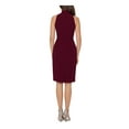 thumbnail image 2 of BETSY & ADAM Womens Burgundy Ruffled Halter Knee Length Evening Sheath Dress 10, 2 of 2
