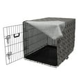 thumbnail image 3 of Geometric Dog Crate Cover, Modern Monochrome Design Dimension Effect Striped Cubes Pattern, Easy to Use Pet Kennel Cover Small Dogs Puppies Kittens, 7 Sizes, Seal Brown and Eggshell, by Ambesonne, 3 of 6