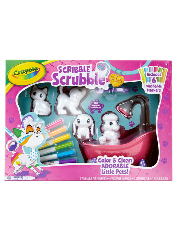 Crayola Scribble Scrubbie Pets Scrub Tub, School Supplies, Animal Toys, Gifts, Beginner Unisex Child