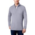 thumbnail image 1 of Geoffrey Beene Mens Ribbed Yoke 1/4 Zip Pullover Sweater, Azul, Grande, 1 of 1