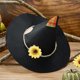 thumbnail image 3 of Txlixc Sombrero de espantapájaros, Sunflower felt Wizard hat role play Fittings para Halloween Txlixc moda, 3 of 9