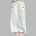 thumbnail image 2 of NAFUU Girls Wide Leg Pants Solid Color Casual Straight Leg Trousers Everyday Wear Versatile Spring Summer Fall Outfits Slacks For Girls Sizes 13-14 Years, 2 of 6