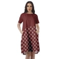 thumbnail image 1 of Moomaya Robes à Manches Courtes Grande Taille pour Femmes Col Rond Mini Tuniques Robes, 1 of 4