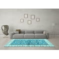 thumbnail image 3 of Ahgly Company Indoor Square Oriental Light Blue Traditional Area Rugs, 3' Square, 3 of 4