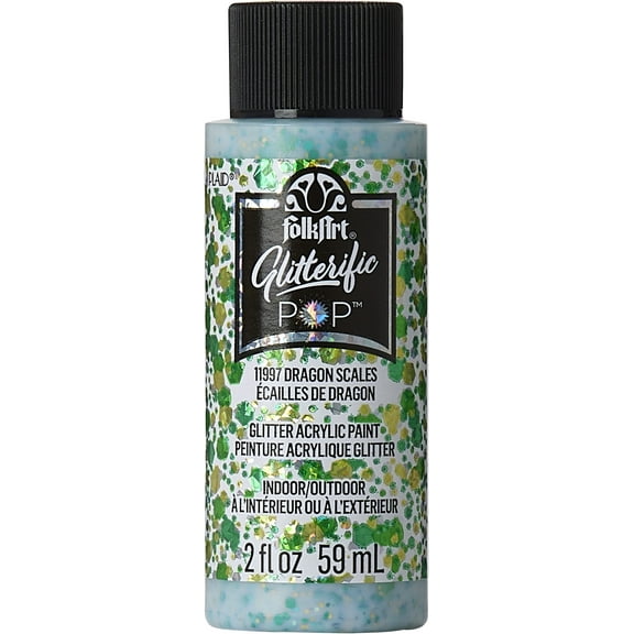 FolkArt Glitterific Pop Acrylic Paint - Dragon Scales, 2 oz