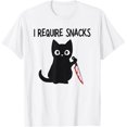 thumbnail image 1 of I Require Snacks - Camiseta de gato negro con cuchillo, gato negro, 1 of 2