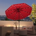 thumbnail image 1 of Costway 9.3 FT Solar Patio Umbrella Outdoor Market Sunshade with 24 LED Lights Ruffles Red, 1 of 10