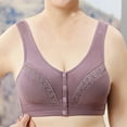 thumbnail image 3 of Padded Sports Bras for Women No Underwire Lactation Vest Bra Back Adjustment Yoga Running Bra V-Neck Convertible Bra Feature Hook and Eye Closure Bralette Bra Style Y-580 , Purple XXL, 3 of 6