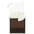 thumbnail image 1 of vidaXL Garden Sofa with Canopy Poly Rattan Brown, 1 of 5