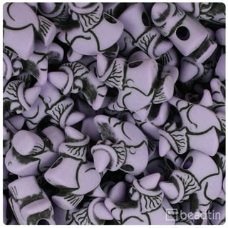 Jolly Store Crafts Grape Purple Heart Shaped Pony Beads, Made in USA