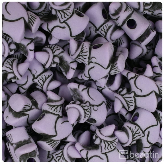 BeadTin Lilac Antique 24mm Halloween Witches Pony Beads (24pcs)