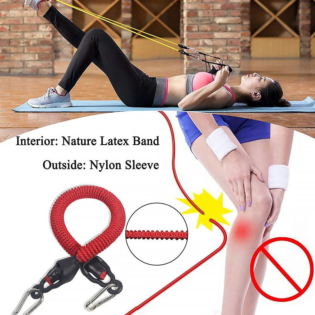 Soimiss 1Set Assorted Color Pedal Resistance Band with Natural Material Comfortable Handles for Fitness and Yoga