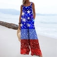 thumbnail image 7 of 4Th of July Rompers for Women Dressy Square Neck Sleeveless Baggy Oeralls with Pockets Summer One Piece Jumpsuits, 7 of 7