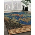 thumbnail image 3 of Ahgly Company Machine Washable Indoor Square Transitional Charcoal Black Area Rugs, 4' Square, 3 of 7