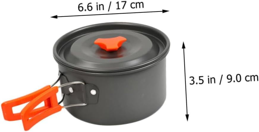 Portable Camping Cookware Set Lightweight Non-Stick Cookware Kit for People Includes Kettle and Frying Pans for Outdoor Cooking and Hiking Activities
