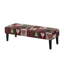 Psesaysky Stretch Dining Bench Cover Xmas Decor Anti-Dust Removable Bench Covers Slipcover Washable Seat Cushion Protector for Bedroom, Kitchen, Hotel, Banquet