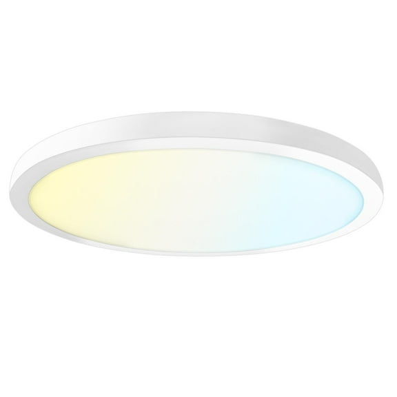 Luxrite 19 Inch LED Flush Mount Ceiling Light Fixture, 35W, 2200LM, 5CCT 2700K-5000K, CRI 90, Dimmable, Wet Rated, ETL