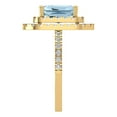 thumbnail image 3 of 2.62 ct Emerald Cut Natural Sky Blue Topaz with Simulated Diamond Halo Accents 14K Yellow Gold Womens Engagement Ring, 3 of 5