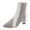 Gray White, variant on XYD Women Classic Crystal Block Low Heel Short Booties Pointy Closed Toe Side Zip Ankle Boots Fashion Dress Shoes Size 6.5 Gray White