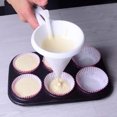thumbnail image 2 of 1pc Kitchen DIY Convenient Chocolate Candy Funnel Mold White Foodgrade Plastic Pancake Cream Batter Dispenser, Black Small Paper Cup Bakeware Tool, 2 of 5