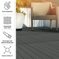 thumbnail image 2 of Pure Garden 6PK Interlocking Deck Tiles Woodgrain Outdoor Flooring, Gray, 2 of 8