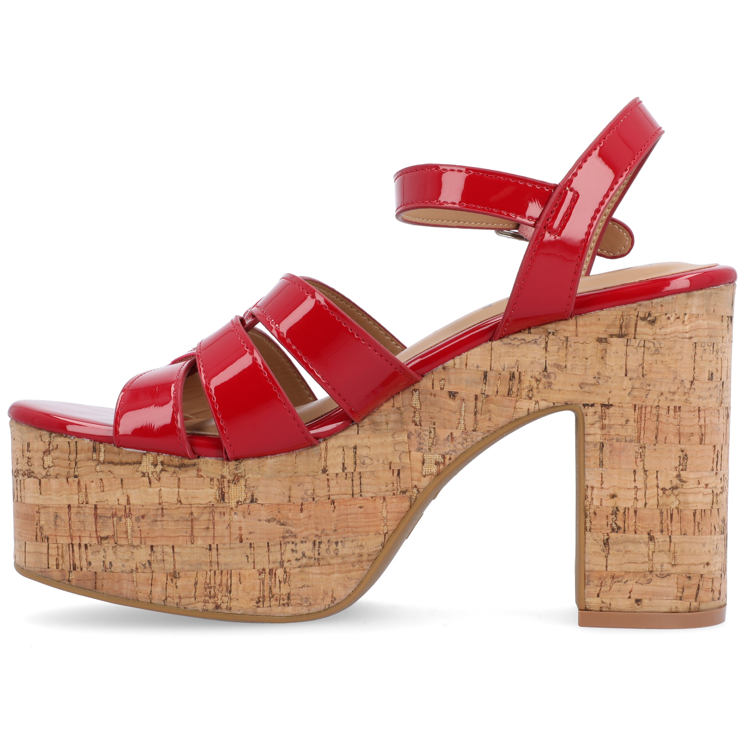 Journee Womens Jania Buckle Platform Sandals