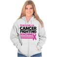 thumbnail image 5 of Breast Cancer Fighting Machine Zip Hoodie Sweatshirt Women Brisco Brands X, 5 of 6