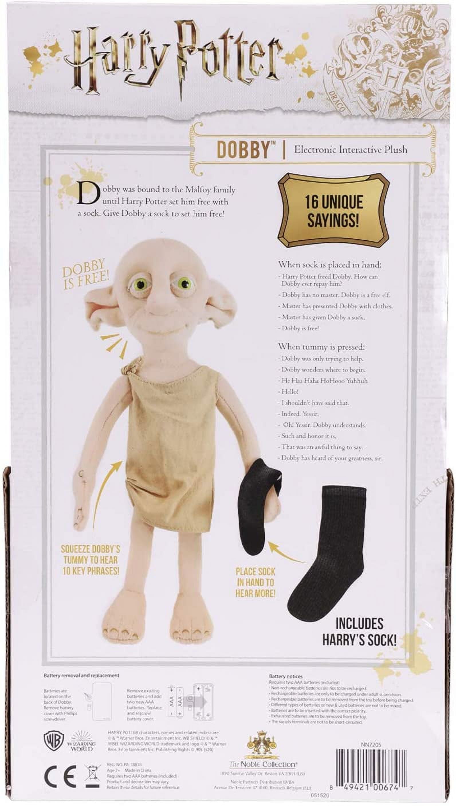 Harry Potter Dobby Interactive Plush Soft Toy Interactive Noble