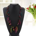 thumbnail image 4 of 1 collar de cuentas de madera de cáscara de coco trenzado, bohemio, multicapa, para decoración (colorido), 4 of 7