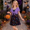 thumbnail image 3 of Aideaone Girls Dresses Halloween Adjustable Strap Sleeveless A Line Dress with Cardigan 2 Piece Set Casual Sundress for Girls 7-14T, 3 of 7