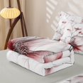 thumbnail image 5 of Erosebridal Watercolor Magnolia Zipper Twin Comforter Sets with Fitted Sheet and 2 Pillowcases for Girls, Red Botanical Floral Zipper Bedding Set, Gray Reversible, 4 Pieces, 5 of 7