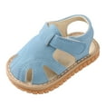 thumbnail image 2 of UTTOASFAY Toddler Shoes Newborn Baby Girls Boys Roman Shoes Sandals First Walkers Soft Sole Shoes Blue 15-18Months, 2 of 5