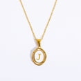 thumbnail image 1 of Collar ovalado con colgante de 26 letras Collar con la primera letra y la palabra Collar con 26 letras bañado en cobre y oro, 1 of 6